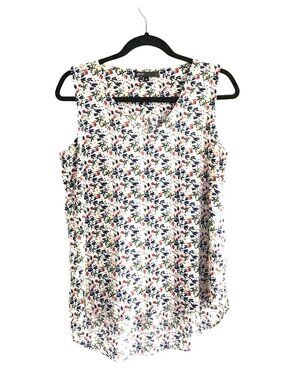 GIBSON- WOMENS FLORAL V-NECK PULLOVER TOP SIZE X-SMALL